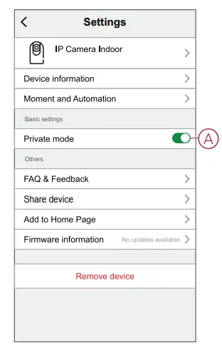 Schneider Electric PDL723419 Wiser IP Camera -Private Mode