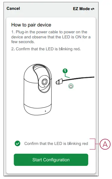 Schneider Electric PDL723419 Wiser IP Camera -Start Configuration