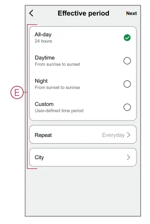 Schneider Electric PDL723419 Wiser IP Camera -actions using 7