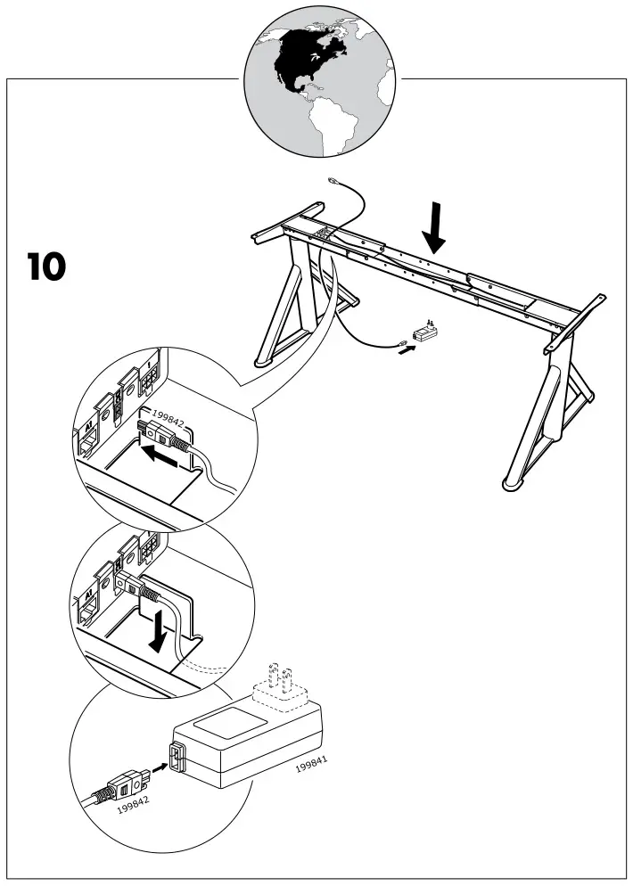 IKEA 104875 IDÅSEN Desk Brown Dark Gray - Installation