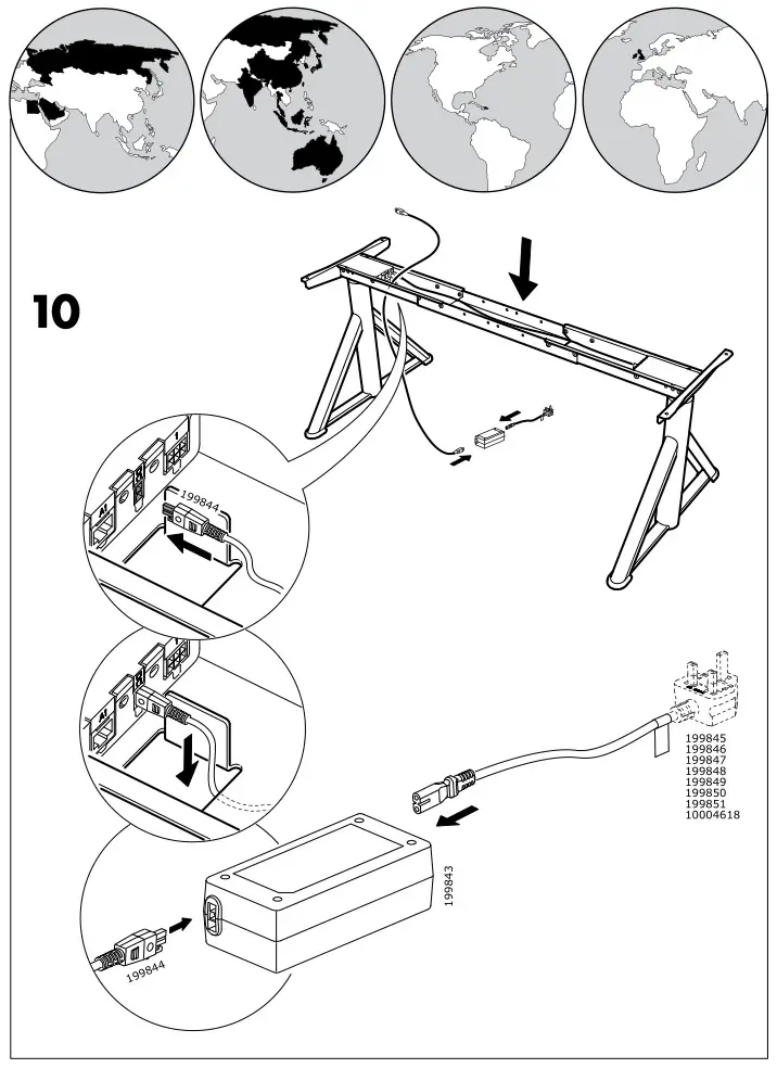 IKEA 104875 IDÅSEN Desk Brown Dark Gray - Installation