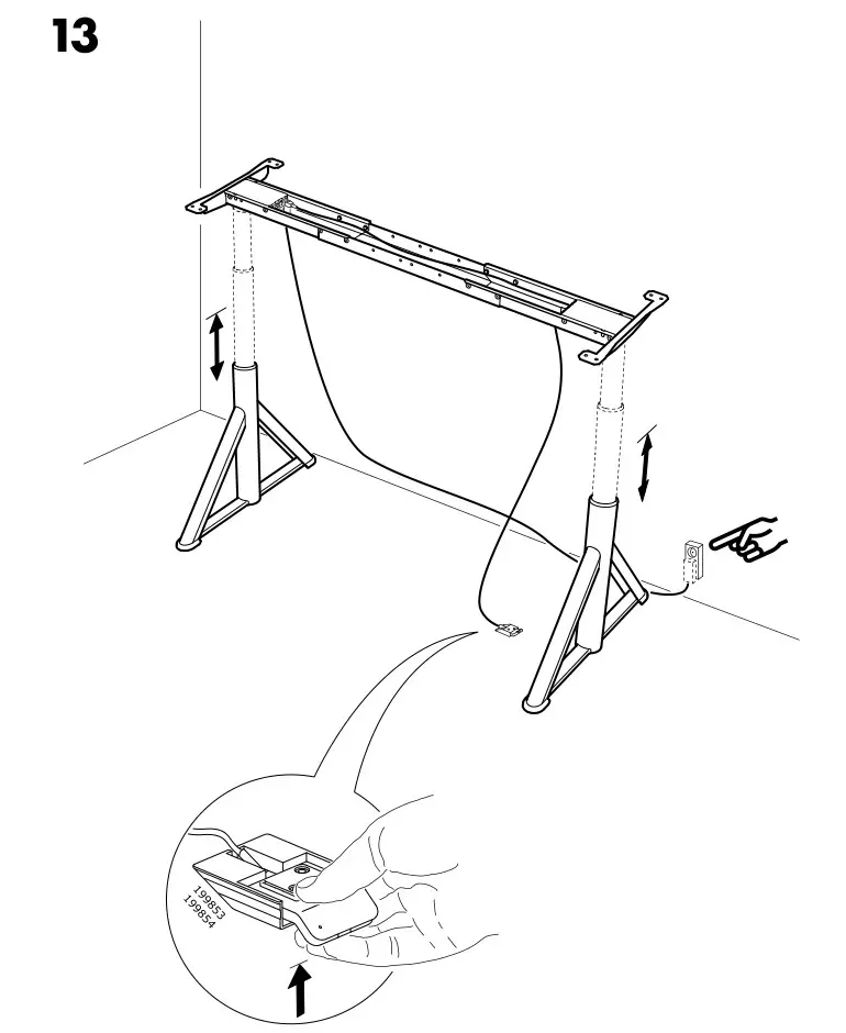 IKEA 104875 IDÅSEN Desk Brown Dark Gray - Installation