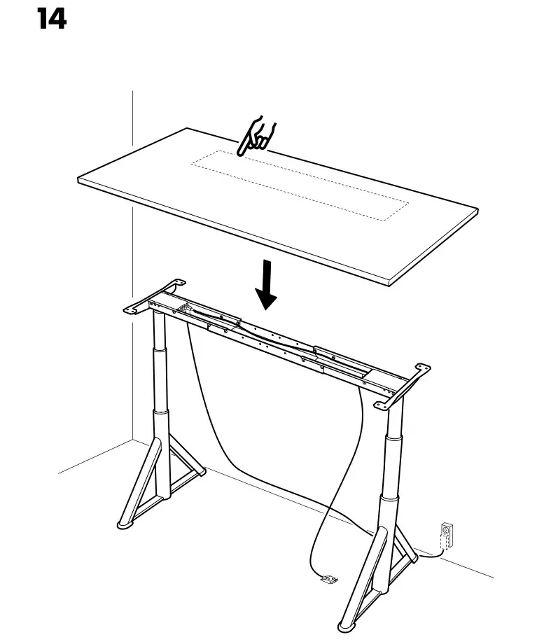 IKEA 104875 IDÅSEN Desk Brown Dark Gray - Installation