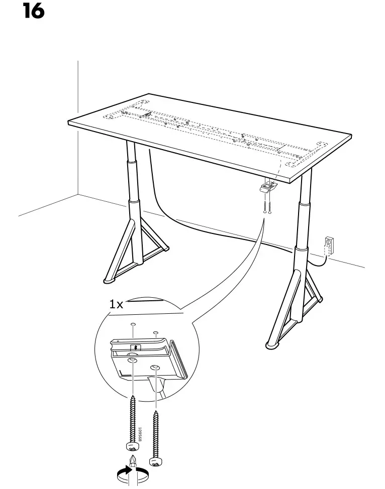 IKEA 104875 IDÅSEN Desk Brown Dark Gray - Installation