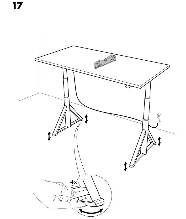 IKEA 104875 IDÅSEN Desk Brown Dark Gray - Installation