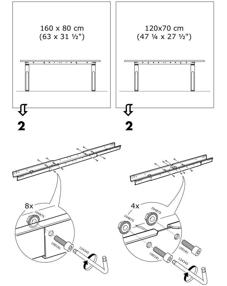 IKEA 104875 IDÅSEN Desk Brown Dark Gray - Installation