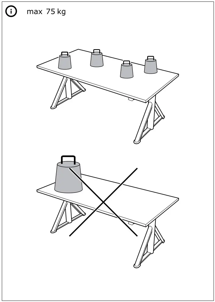 IKEA 104875 IDÅSEN Desk Brown Dark Gray - Installation