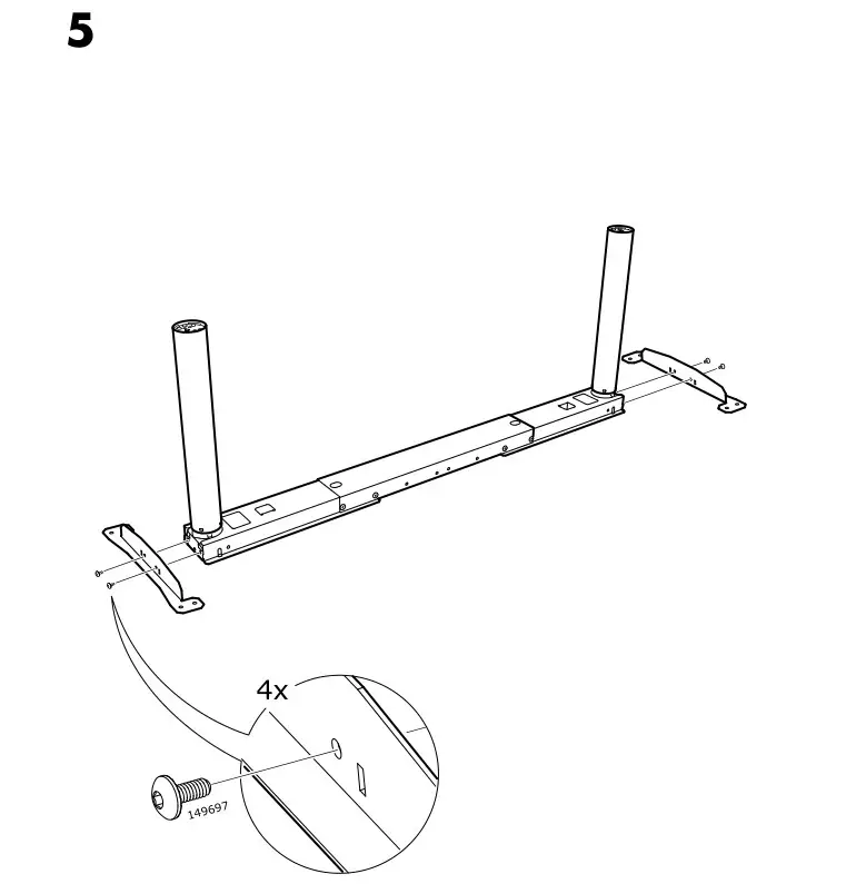 IKEA 104875 IDÅSEN Desk Brown Dark Gray - Installation