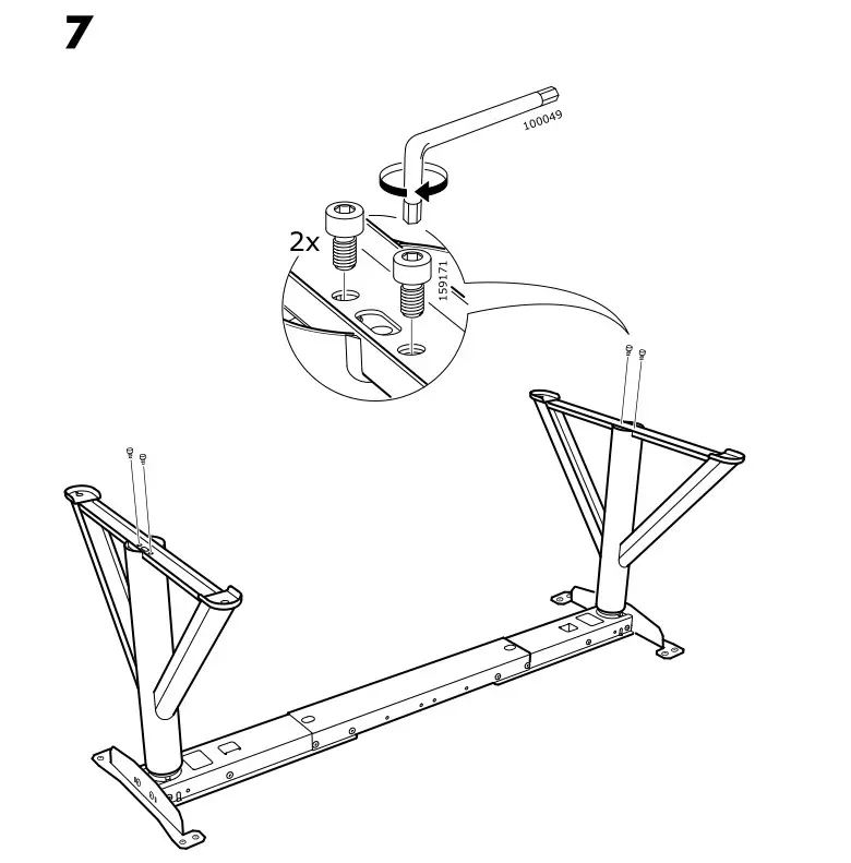 IKEA 104875 IDÅSEN Desk Brown Dark Gray - Installation