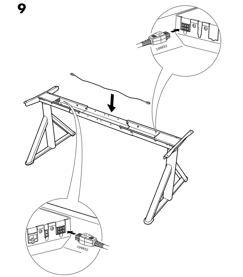 IKEA 104875 IDÅSEN Desk Brown Dark Gray - Installation