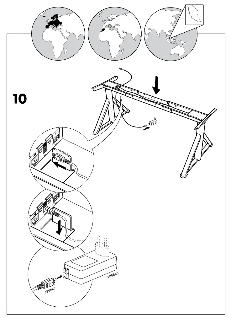 IKEA 104875 IDÅSEN Desk Brown Dark Gray - Installation