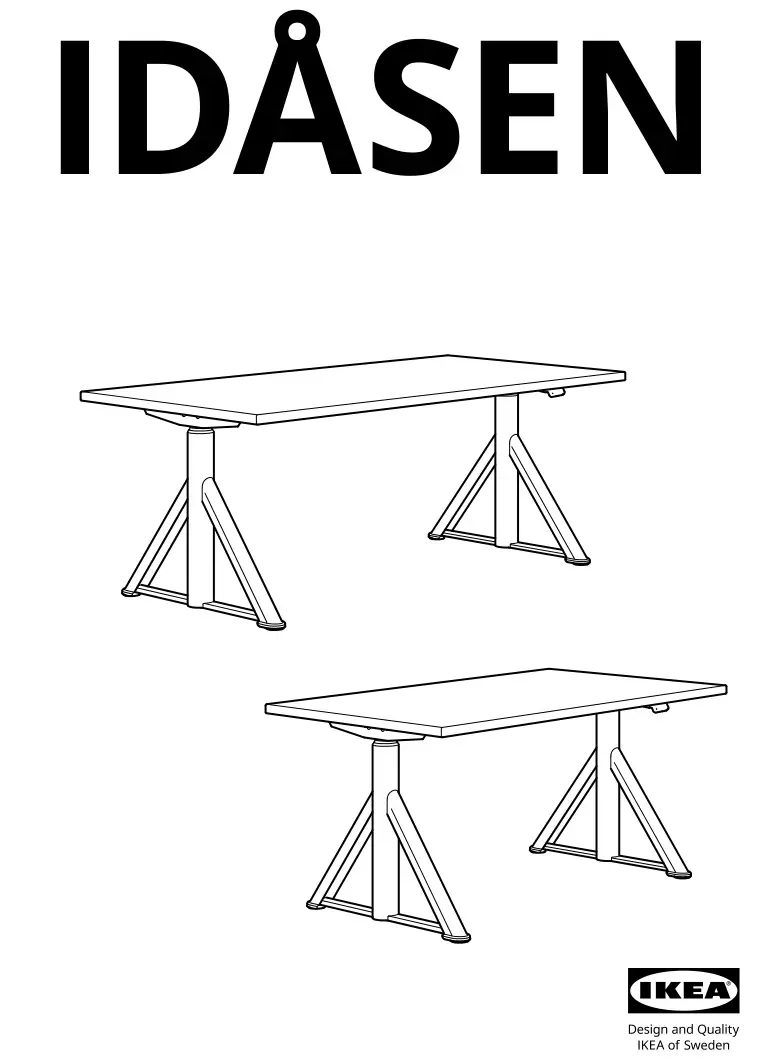 IKEA 104875 IDÅSEN Desk Brown Dark Gray Instructions