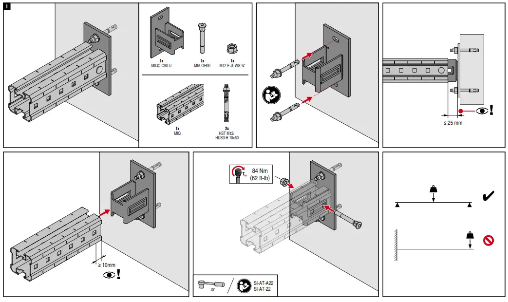 HILTI MIQC-C90-U MIQC-C Heavy Duty Channel System