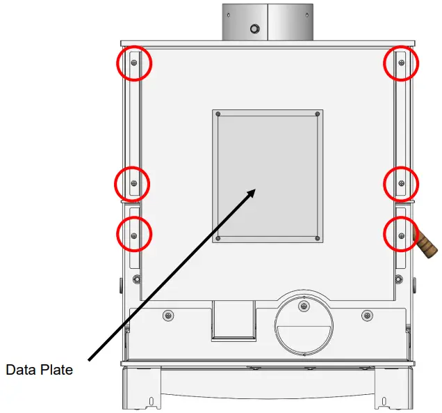 ARADA DEVON AFS 4536 Farringdon 12 High Efficiency Modern Clean Burning Wood Stove - fitted heat shield