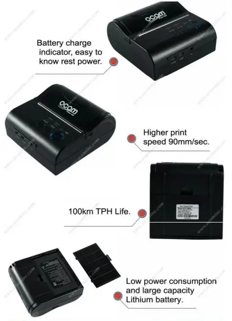 OCOM OCPP-M082 Mini Portable Bluetooth Receipt Printer - fig 3