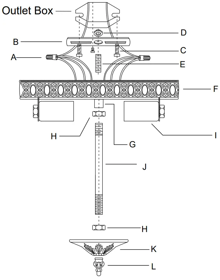 CRYSTORAMA 710 OB CL SAQ Two Light Ceiling Mount - Part