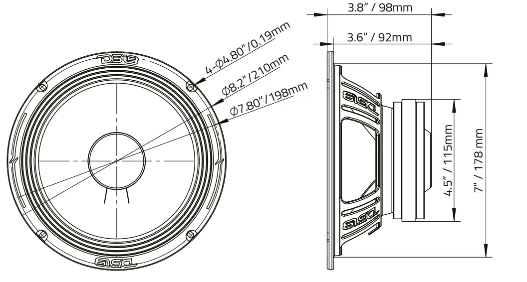 DS18 8PRO300MB-4 8 Inch Professional Mid-Bass Loudspeaker - MEASUREMENTS