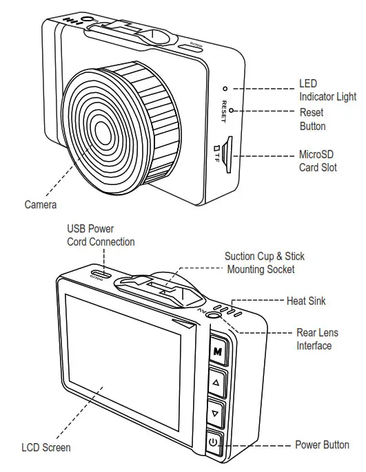 PAPAGO N291S Driving Recorder Camera - Indicator Light