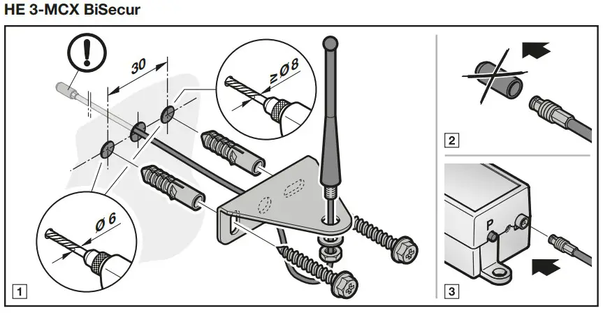 HORMANN Receiver HE 3 BiSecur, HE 3-MCX BiSecur - Fitting