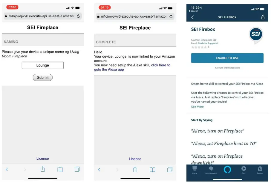 SEI Furniture FS1217356 Daltaire Smart Electric Fireplace - Alexa skill