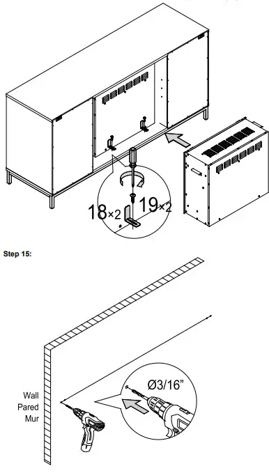 SEI Furniture FS1217356 Daltaire Smart Electric Fireplace - Attach Iron bracket