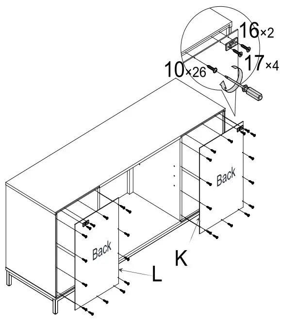 SEI Furniture FS1217356 Daltaire Smart Electric Fireplace - Attach Left back panel