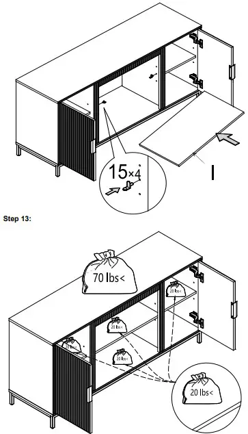 SEI Furniture FS1217356 Daltaire Smart Electric Fireplace - First installation method
