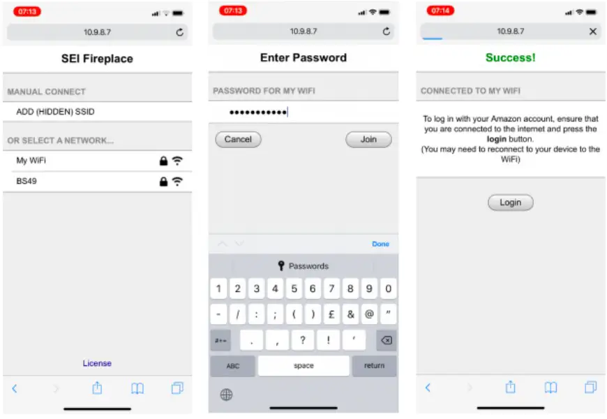 SEI Furniture FS1217356 Daltaire Smart Electric Fireplace - WiFi network