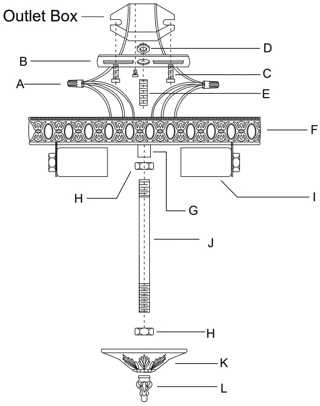 CRYSTORAMA 714 OB CL SAQ Three Light Ceiling Mount - Part