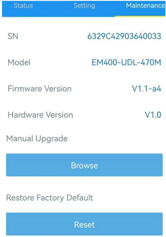 Milesight EM400 UDL Ultrasonic Distance Sensor - Reset to Factory Default