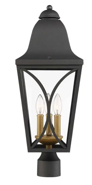 SIGNATURE HARDWARE 440646 3-Light 23.9-Inch Black Bronze Outdoor Wall Light Owner's Manual-product