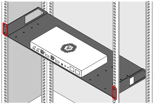 Mounting the Device with UD Kit Rack Shelf