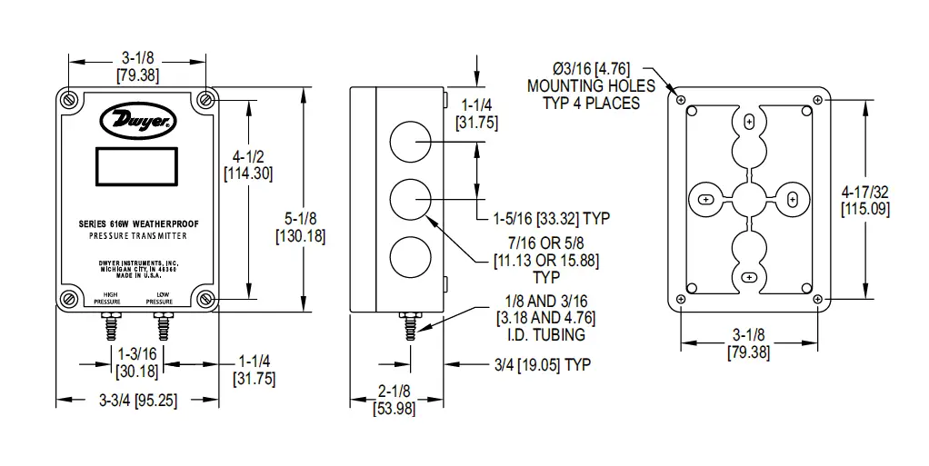 Dwyer Series 616W Differential Pressure Transmitter-fig-1