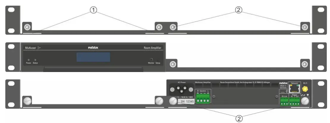 REVOX M30 Multiuser Amplifier - Rack installation