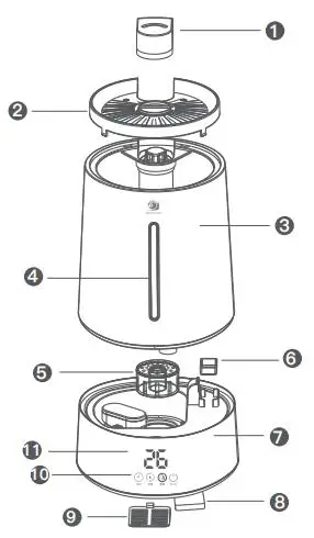 Timberk T HU4 A100E WF Smart Ultrasonic Humidifier - DEVICE DESCRIPTION