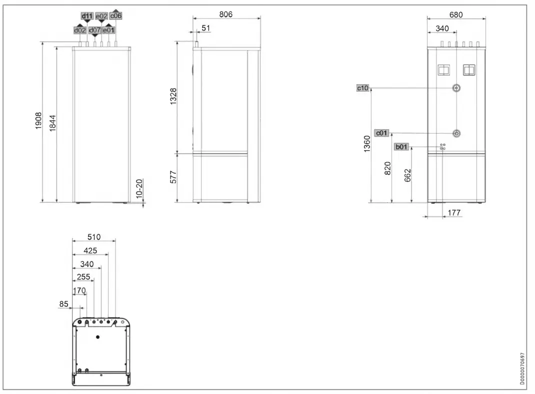 STIEBEL ELTRON HSBC 200 L Integral Cylinder - specification