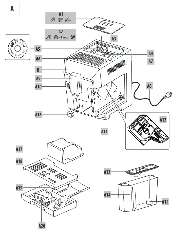 De Longhi ECAM46.86X Bean to Cup Espresso and Cappuccino Machine - overview