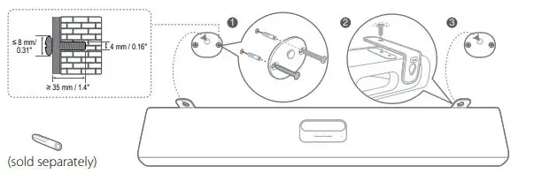 HARMAN 700 Citation Multibeam - Screw the wall mount brackets on the pen mark