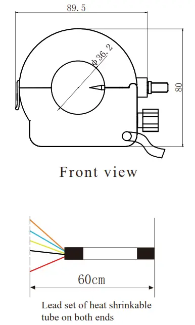 PowerUC PSTT036 Split Core Current Transformer - Front view