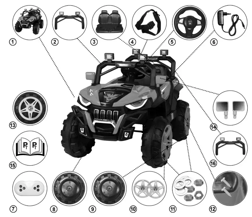 babyhug Azure ATV Ride On Jeep - Parts