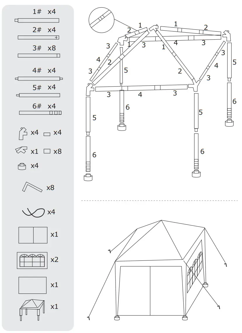 Alpulon OP70635 Canopy Tent - parts