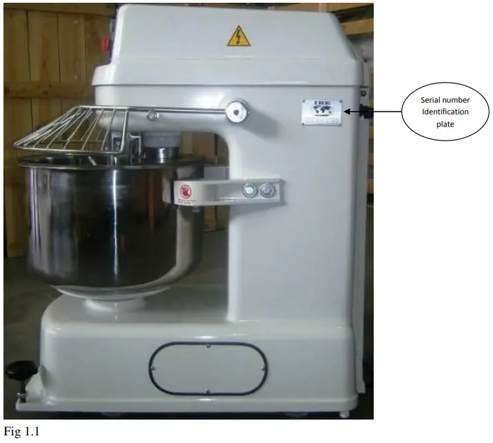 IBE KL100R Spiral Mixer - Serial number