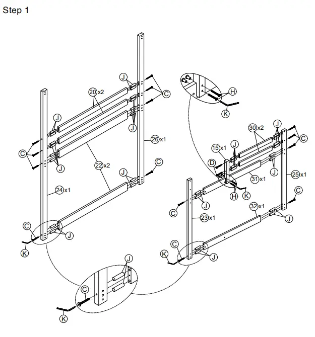 QualFurn WF286205 Twin Twin House Bunk Bed - PARTS 3