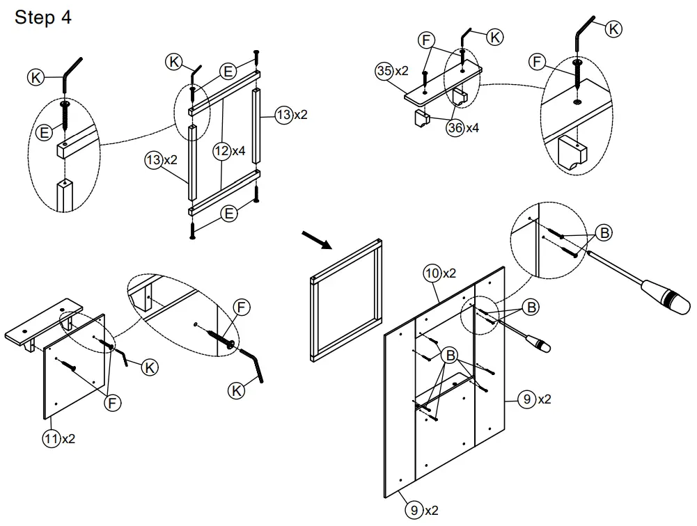 QualFurn WF286205 Twin Twin House Bunk Bed - PARTS 3