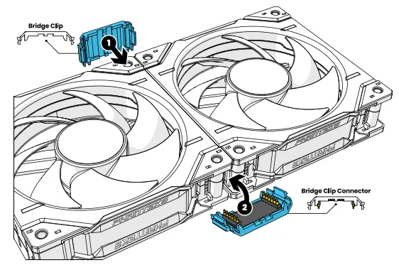 PHANTEKS D30 120 Triple RGB Fans - clips