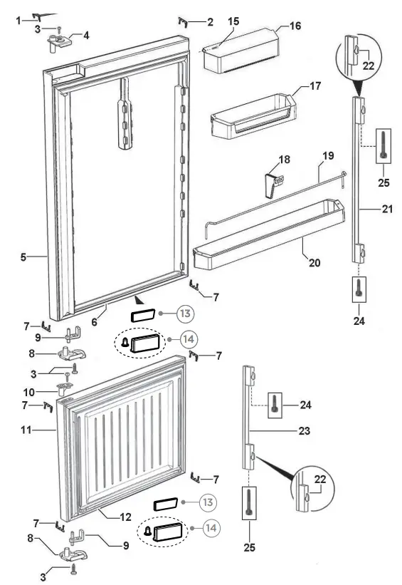 FISHER PAYKEL RF522BRWFD5 FP BI Refrigerator Freezer - Fig 1
