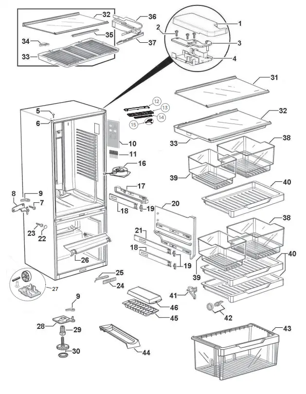 FISHER PAYKEL RF522BRWFD5 FP BI Refrigerator Freezer - Fig 4