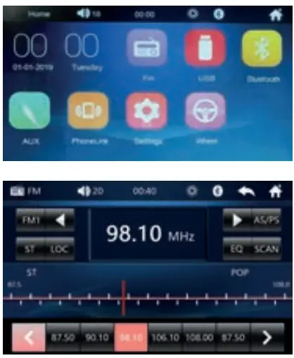 CENTEK CT-8123 Car Audio - setting 1