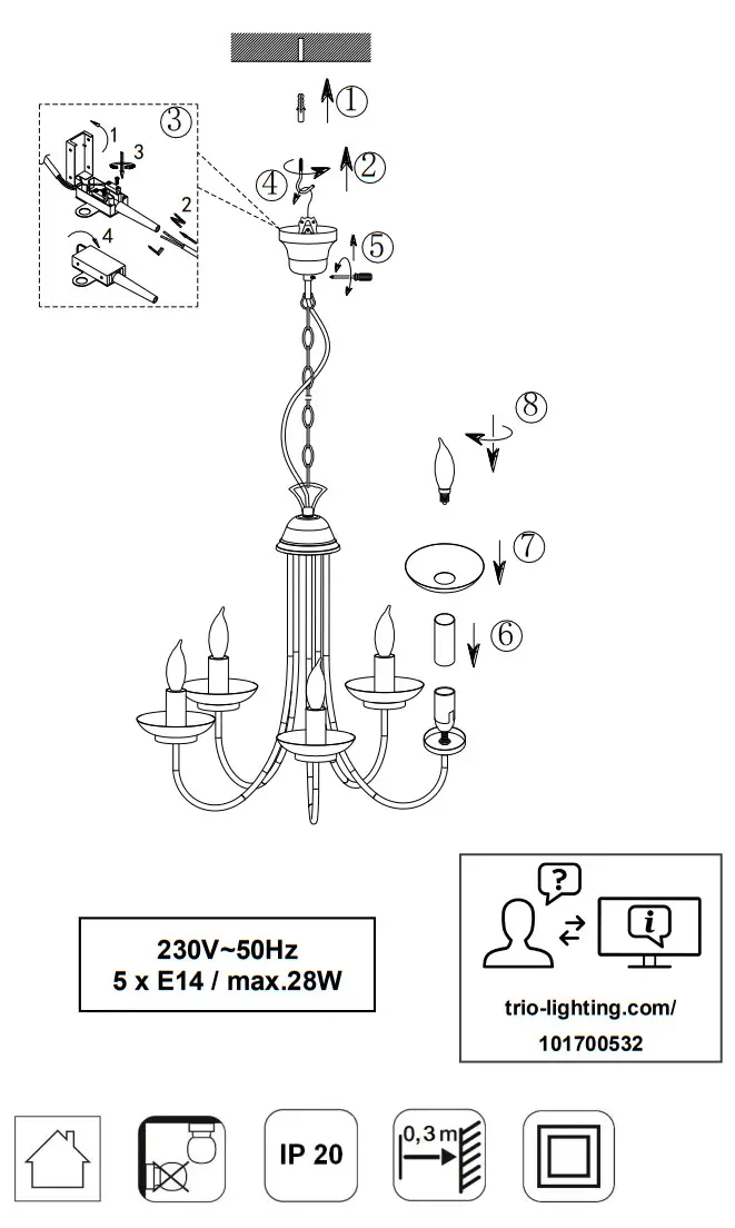 TRIO 101700532 Pendant Light -
