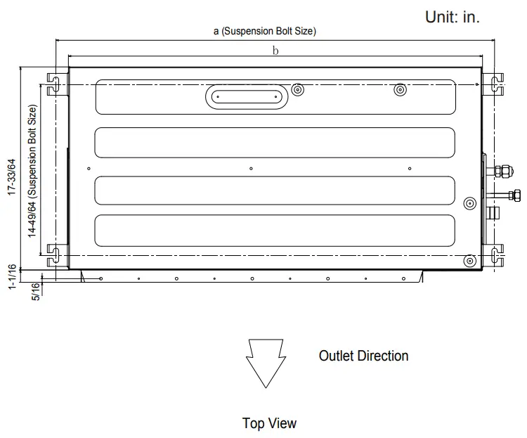 Cooper Hunter CHV-05SDLSP Manual Ducted unit LSP - Suspension Bolt Size